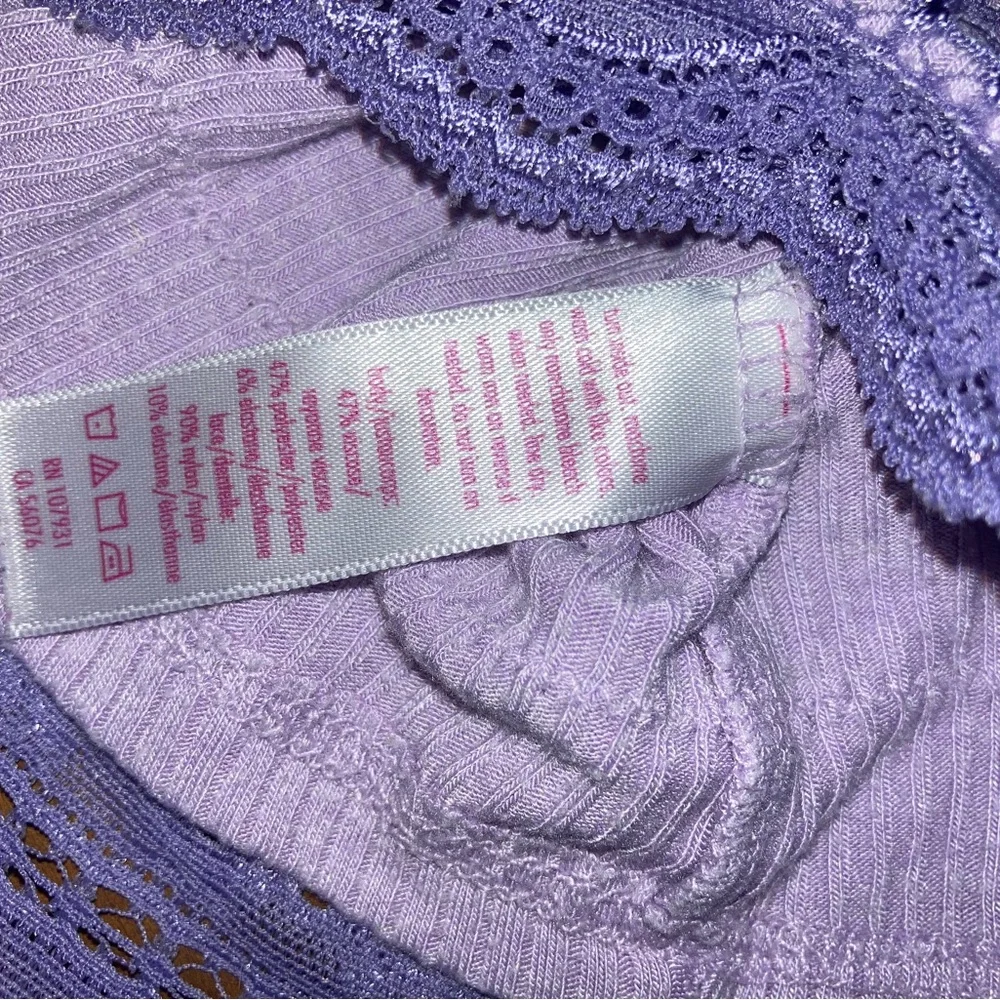 Justice Button-Front Lavender Lace Trim Cardigan